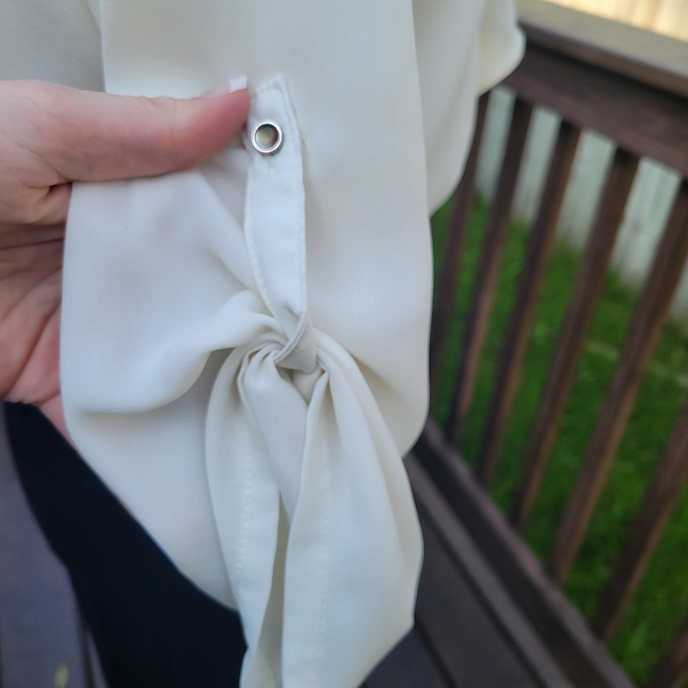 HAVE small white and black  cocktail pencil chiffon dress - Picture 7 of 8